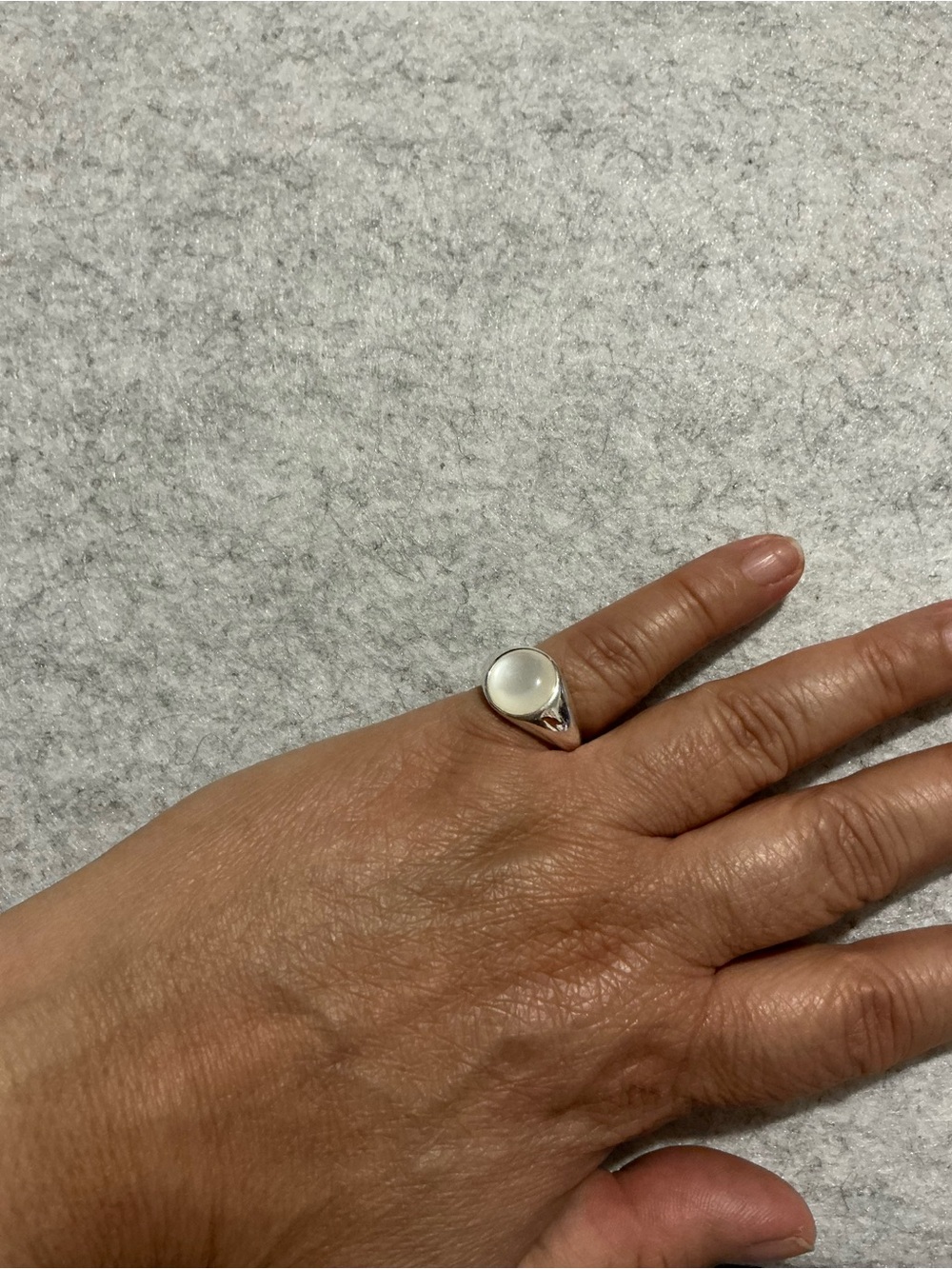 2389-59 925 Sterling Silver Adjustable Moonstone Signet Ring – Chunky Oval Gemst - Picture 3 of 6